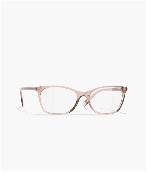 Rectangle Eyeglasses Acetate Transparent Brown 